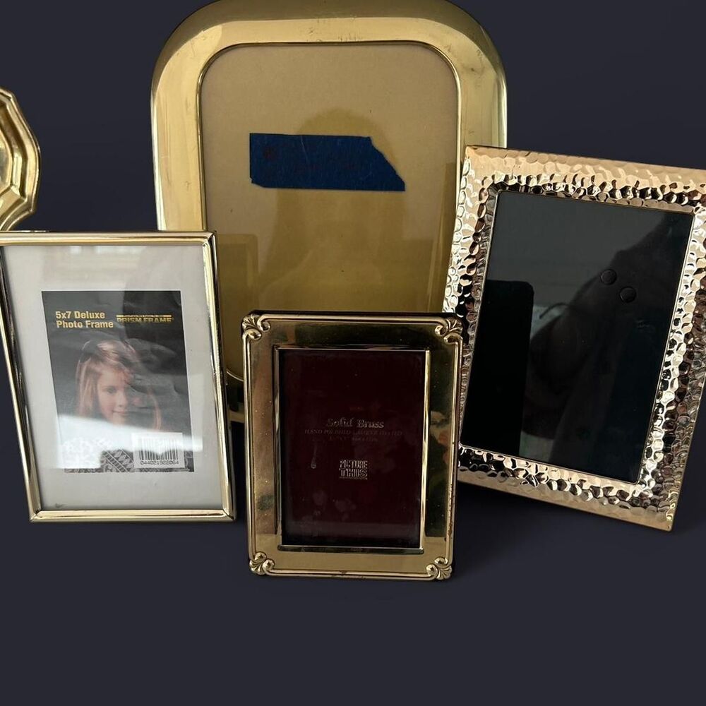 Mixed Set of 4 Vintage Brass Metal Frames